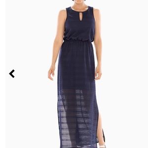 Adrianna Papell navy maxi dress